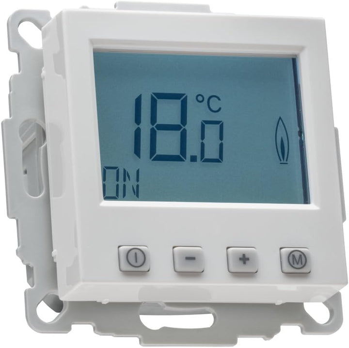 Halmburger digital Raumthermostat ERD55rg, grosses Display inkl. Busch Jäger Balance SI 1-Fach Rahme