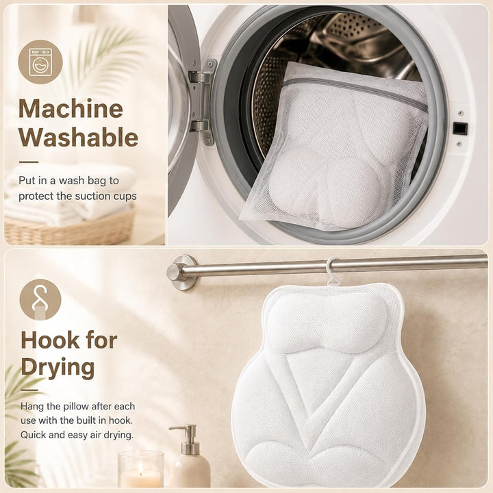 Badewannenkissen &amp; Poolkissen mit 5D Air Mesh - Ergonomisches Badewannenkissen Nacken &amp; Rücken mit 7