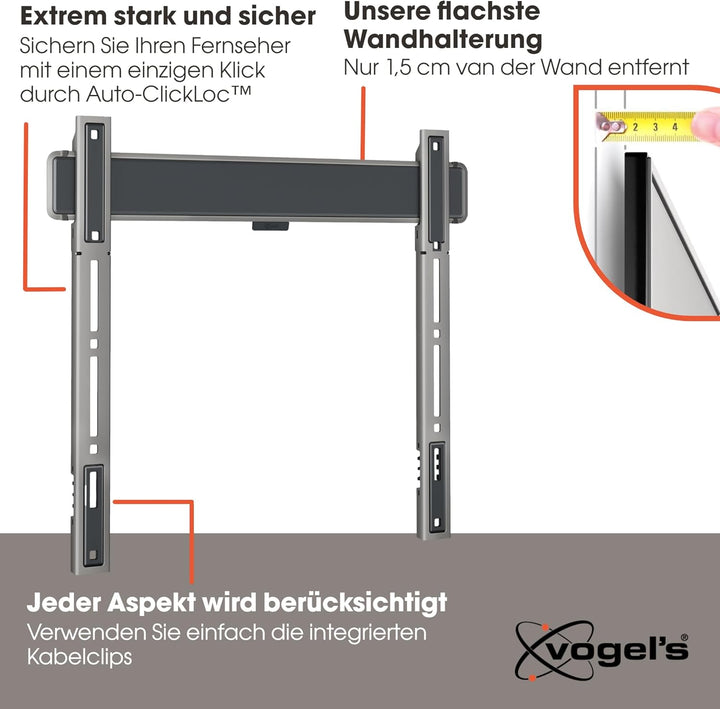 Vogel's Elite TVM 5855 Schwenkbare TV-Wandhalterung & Elite TVM 5405 Extrem Flache TV-Wandhalterung