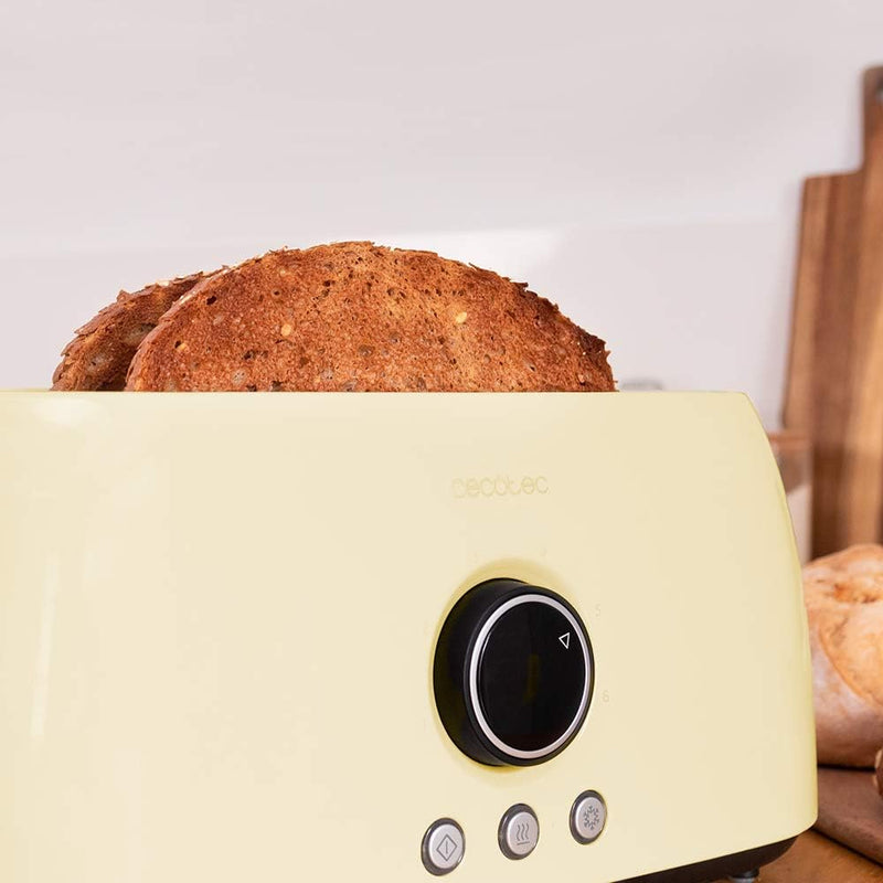 Cecotec Digitaler Toaster ClassicToast 15000 Yellow Extra Double, 1500 W, Kapazität für 4 Scheiben B