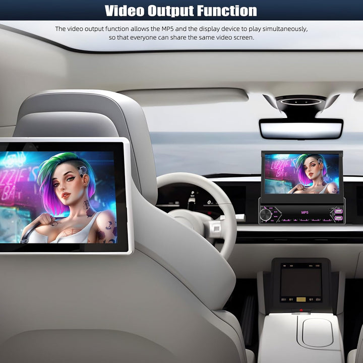 CAMECHO 1 DIN Wireless Carplay Android Auto, 7 Zoll Auto Bildschirm Videoausgang/AUX-IN/FM/TF/Mirror