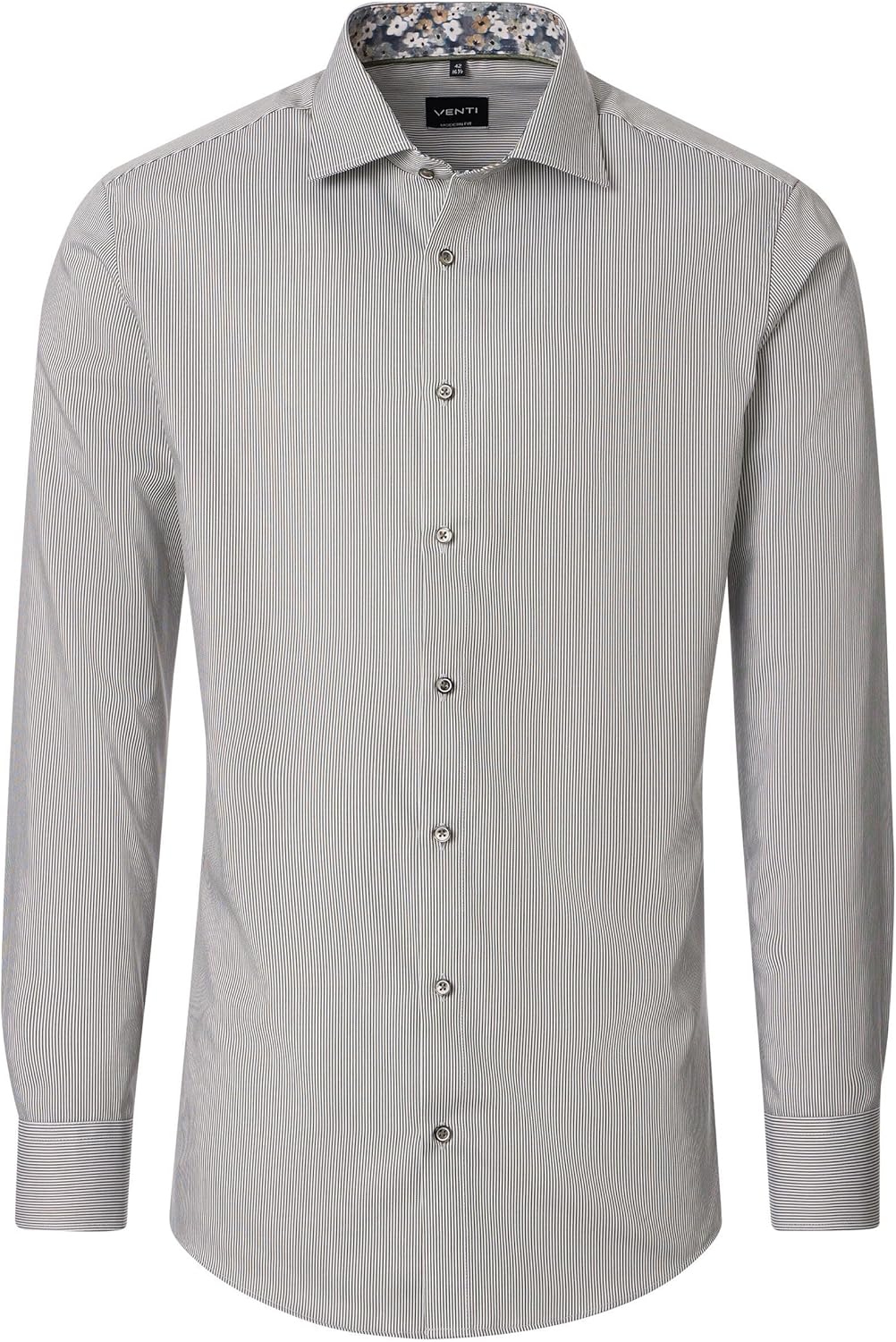 Venti Businesshemd gestreift Modern Fit Standard 38 Grün, Standard 38 Grün