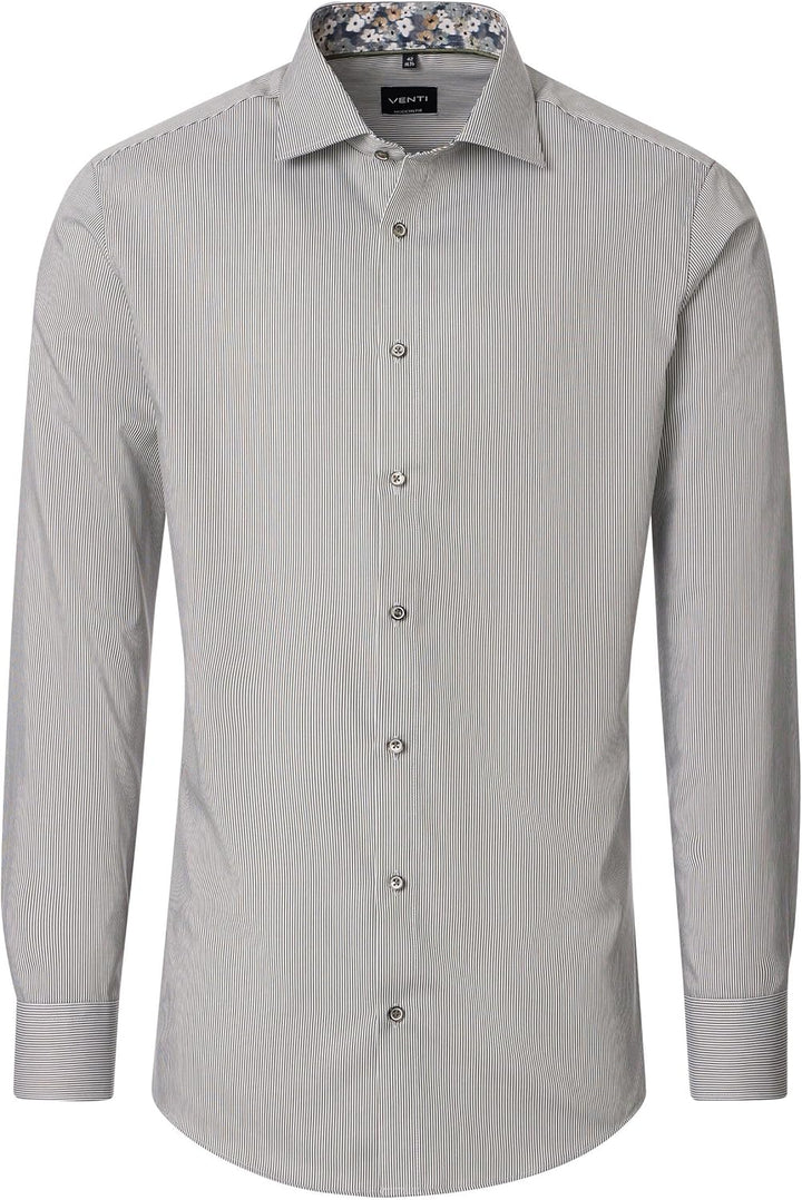 Venti Businesshemd gestreift Modern Fit Standard 38 Grün, Standard 38 Grün