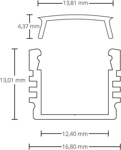 INNOVATE LED Profil silber 6 x 1m - Aluminium Profil - Aluprofil für LED-Strip - Profil für LED-Stre