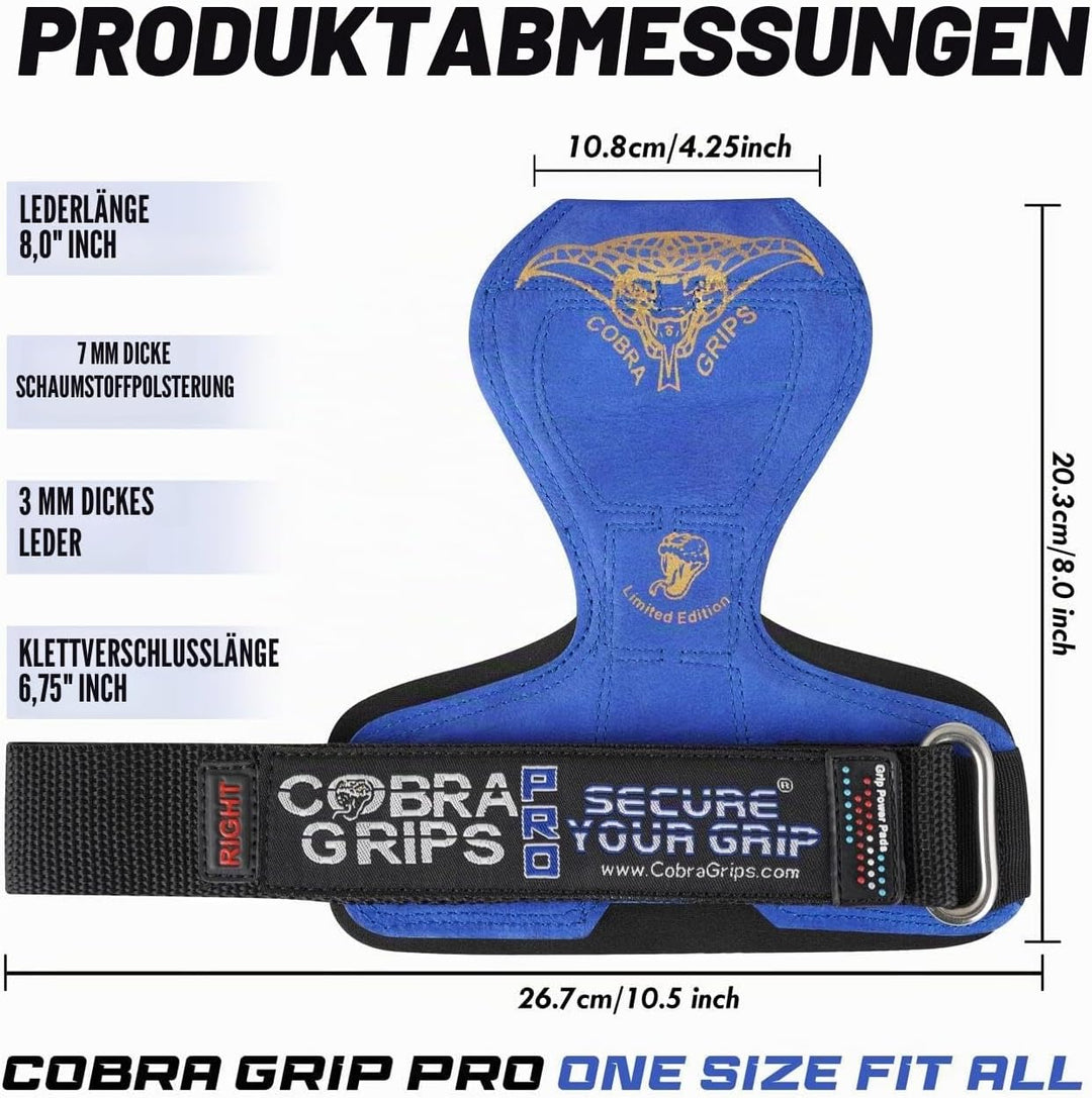Cobra Grips V2 Lifting Griffe Gewicht Versa Handschuhe Alternative Power, Blau