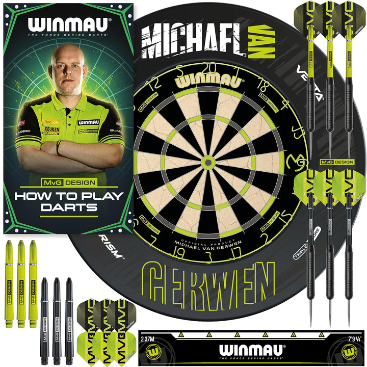 WINMAU Michael Van Gerwen MvG-Sets erhältlich mit Dartboards, Schränken, Umrandungen, Darts und Zube