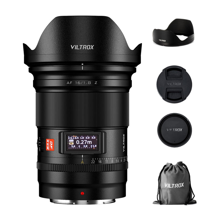 VILTROX PRO 16mm F1.8 Z-Objektiv für Nikon Z-Mount, lichtstarkes F/1.8-Autofokus-Vollformat-Weitwink