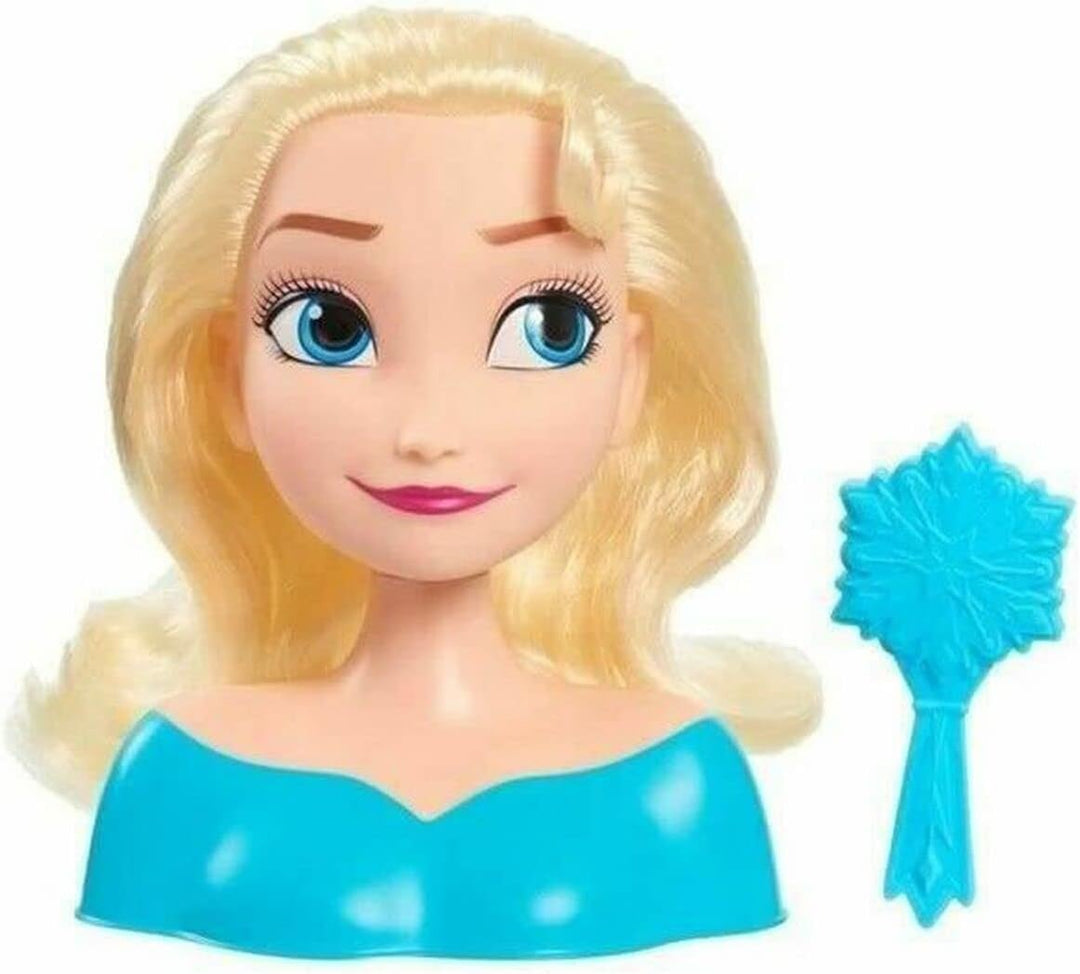 Just Play 87490-JP Disney Frozen Frisierkopf ELSA Mini 14cm mit Haarbürste für Styling-Spass, ab 3 J