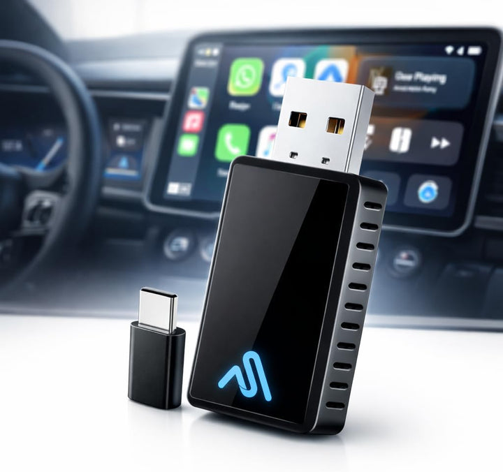 AutoSky Wireless Carplay Adapter & Android Auto - Verwandeln Sie kabelgebundenes zu drahtlosem Carpl