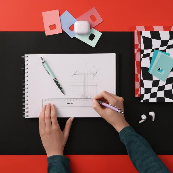 rOtring Tikky-Druckbleistifte in Pastellfarben | HB 0,7 mm | Tea Rose | mit angenehmem gummiertem So