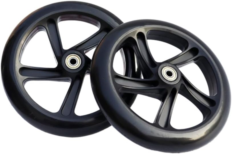 2 Stück 200mm Scooter Rollen, Ersatzräder mit ABEC-9 Lager, Anti-Rutsch Roller Räder, Ersatzreifen S