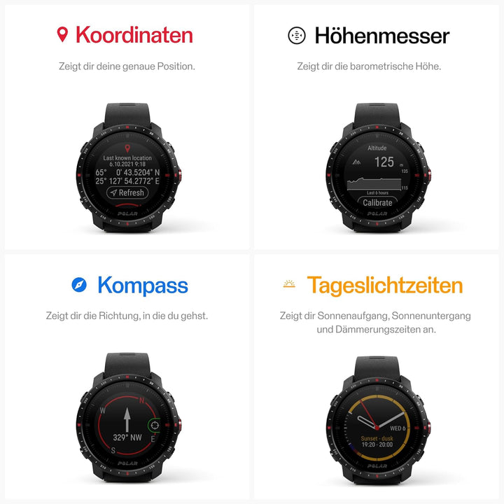 Polar Grit X Pro – GPS-Multisportuhr – Strapazierfähigkeit auf Militärstandard, Saphirglas, Pulsmess
