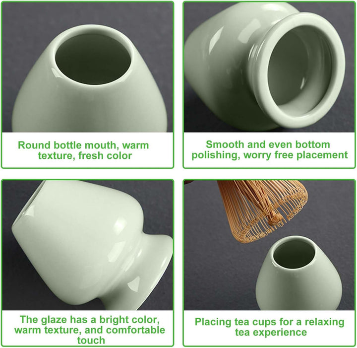 5 Stück Matcha Tee set, Matcha set mit Matcha Besen, Matcha Schale aus Keramik, Bambusbesen Matcha B