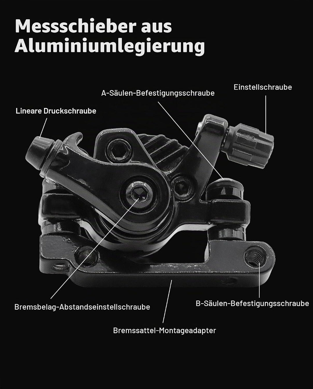 Bremssattel für Scheibenbremsen, kompatibel mit Kukirin G2 Max / G2 Pro Elektro-Scooter, die mechani