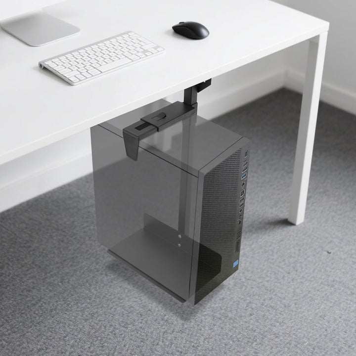 WooDerson Hängende Computer-Host-Halterung, Kaltwalzstahl Computer Aufhängung Halter, Desktop-Host-B