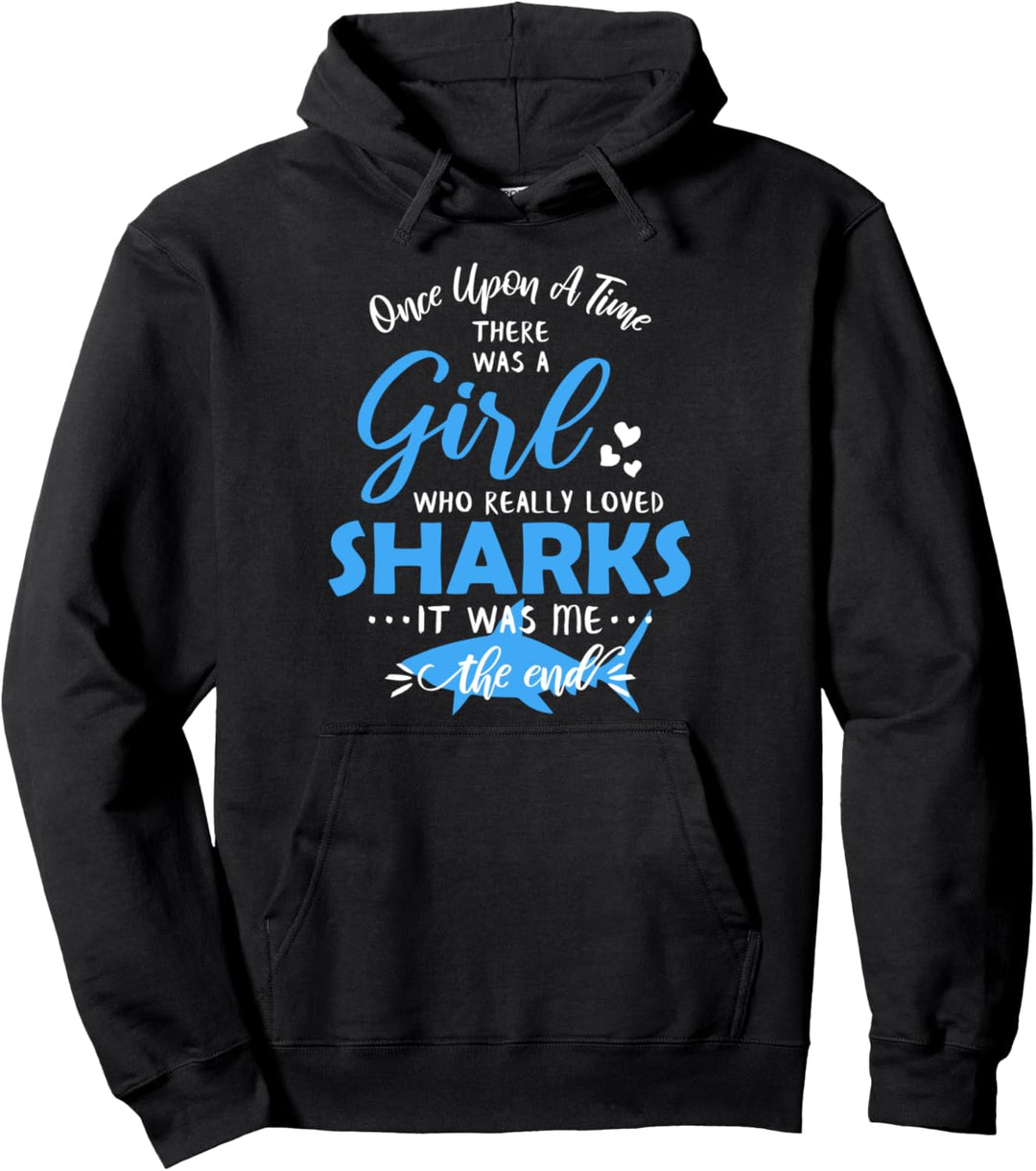 Girl Who Loves Sharks Girls Shark Gift Shark Novelty Items Pullover Hoodie