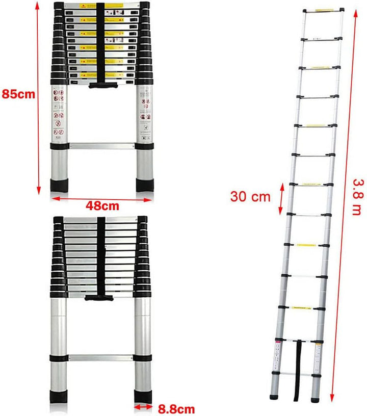 Teleskopleiter aus Aluminium, ausziehbare Teleskopleiter, Teleskopleiter, Klappleiter, Loft Ladder,