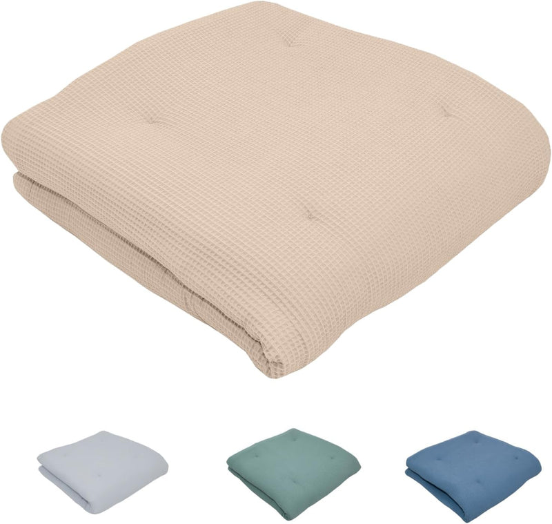 ULLENBOOM ® Baby Krabbeldecke 120x120 cm gepolstert in Sand (Made in EU) - Krabbeldecke für Baby mit