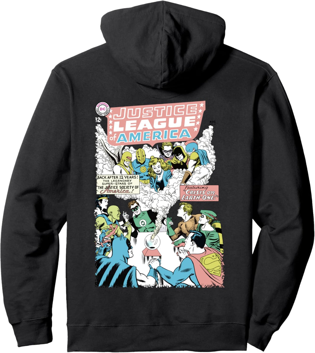 DC Justice League Cover 21 Crisis Pullover Hoodie