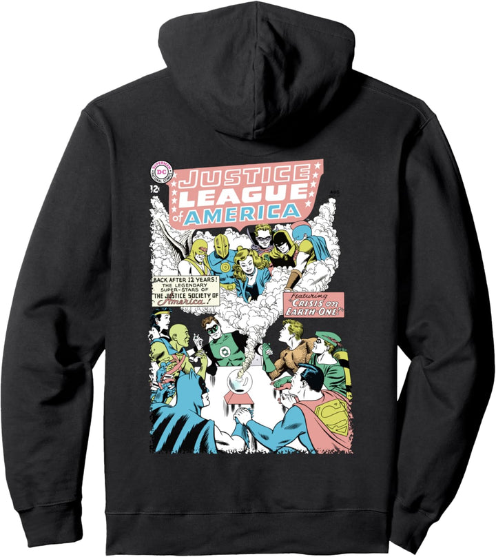DC Justice League Cover 21 Crisis Pullover Hoodie