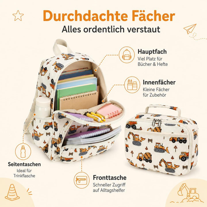 LOIDOU Kinder Vorschulrucksack für Jungen, Schultasche, Kleinkind, leicht, wasserabweisend, Kinderga