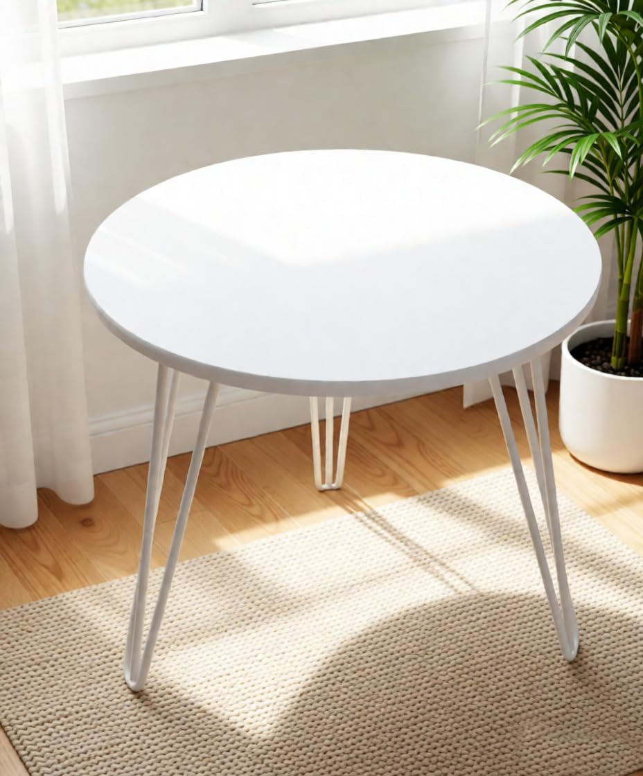 johgee 2 Stück Beistelltische Holz Rund, Couchtisch Rund Set, Sofatisch, Ø 50 cm und Ø 40 cm, Geeign