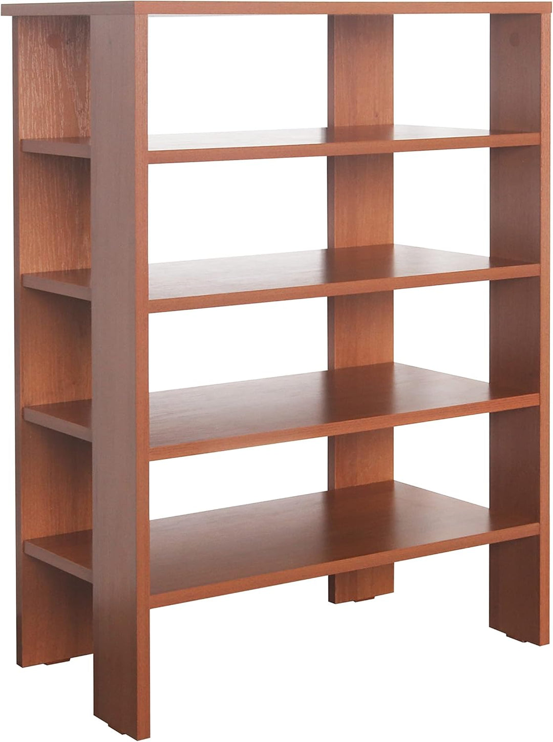 RICOO Schuhregal schmal und hoch 88x60x32cm Standregal Pressholz Eiche Dunkelbraun Rustikal WM040-ER
