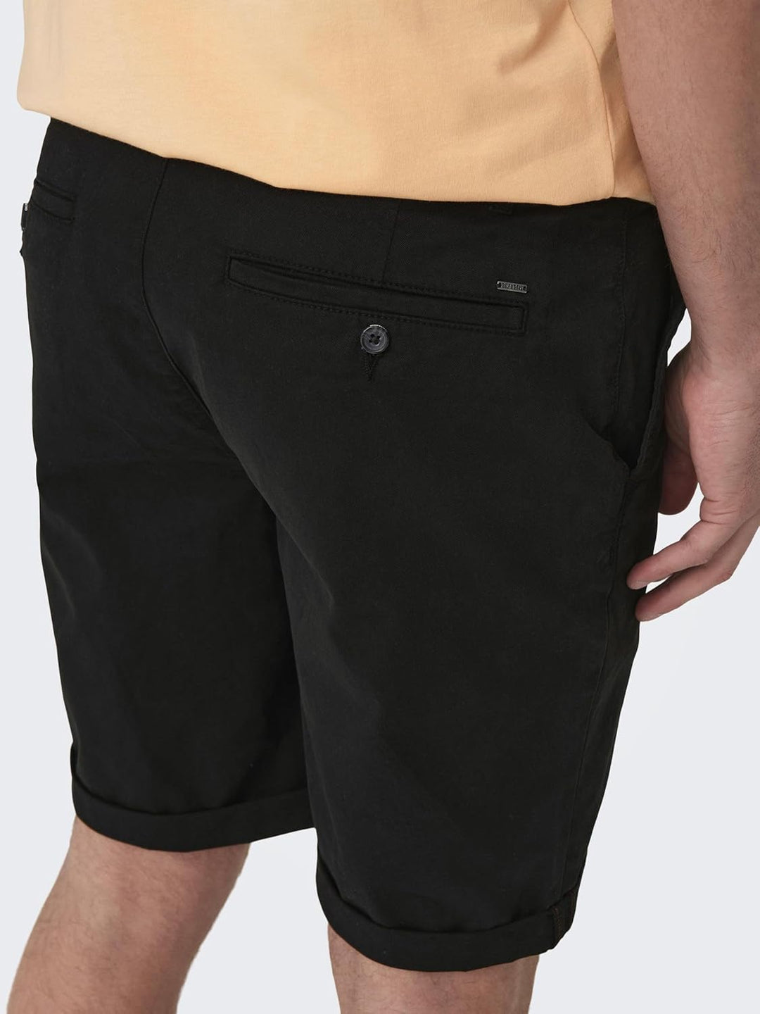ONLY & SONS Male Chino Shorts ONSPETER Normal geschnitten Shorts M Schwarz, M Schwarz