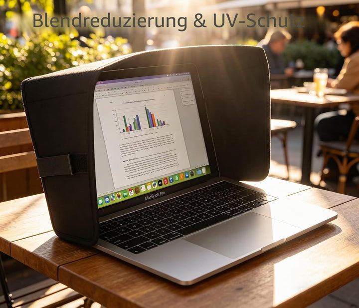 Laptop-Sonnenschutz für Arbeiten im Freien, leichte Computer-Sichtschutzhaube und Blendschutz, faltb