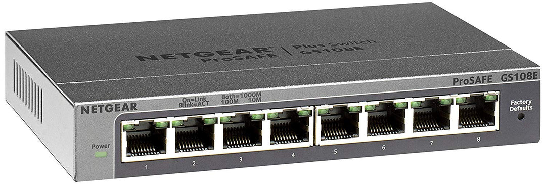 Netgear GS108E Managed Switch 8 Port Gigabit Ethernet LAN Switch Plus (Netzwerk Switch Managed, VLAN