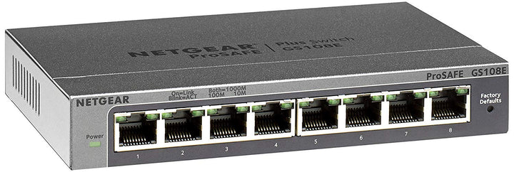 Netgear GS108E Managed Switch 8 Port Gigabit Ethernet LAN Switch Plus (Netzwerk Switch Managed, VLAN