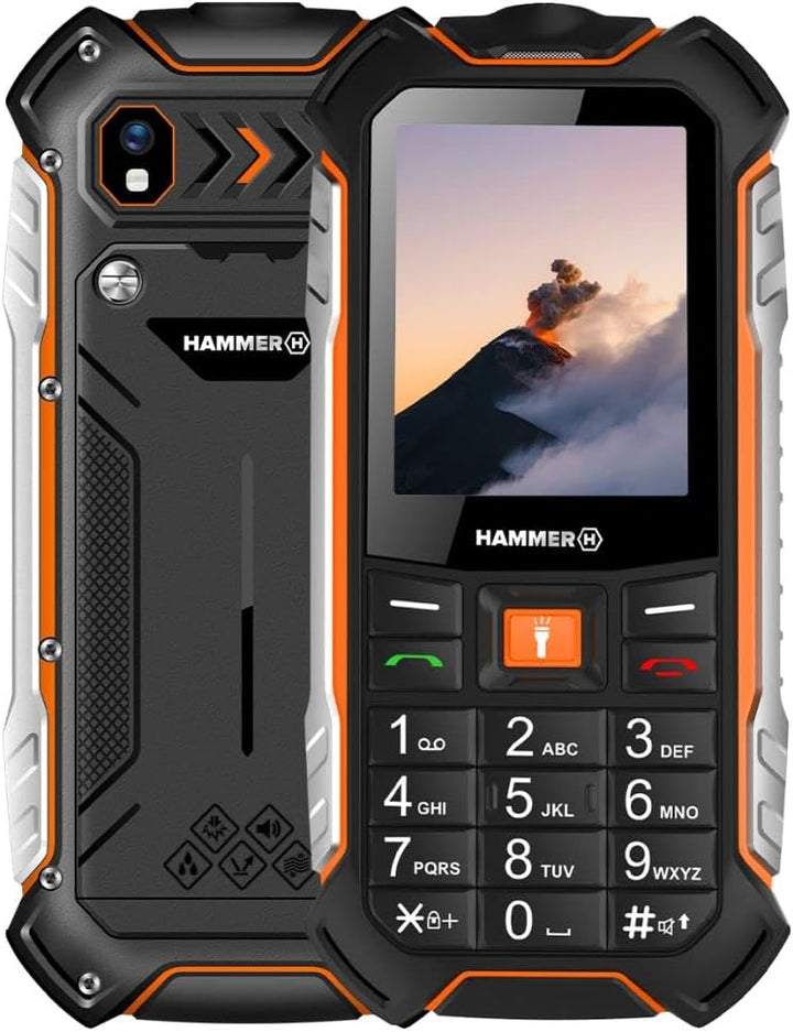 Hammer H Boost LTE Handy ohne Vertrag, 2.4 Zoll Farbdisplay, Robust, Mega Batterie 3500 mAh, (IP68),