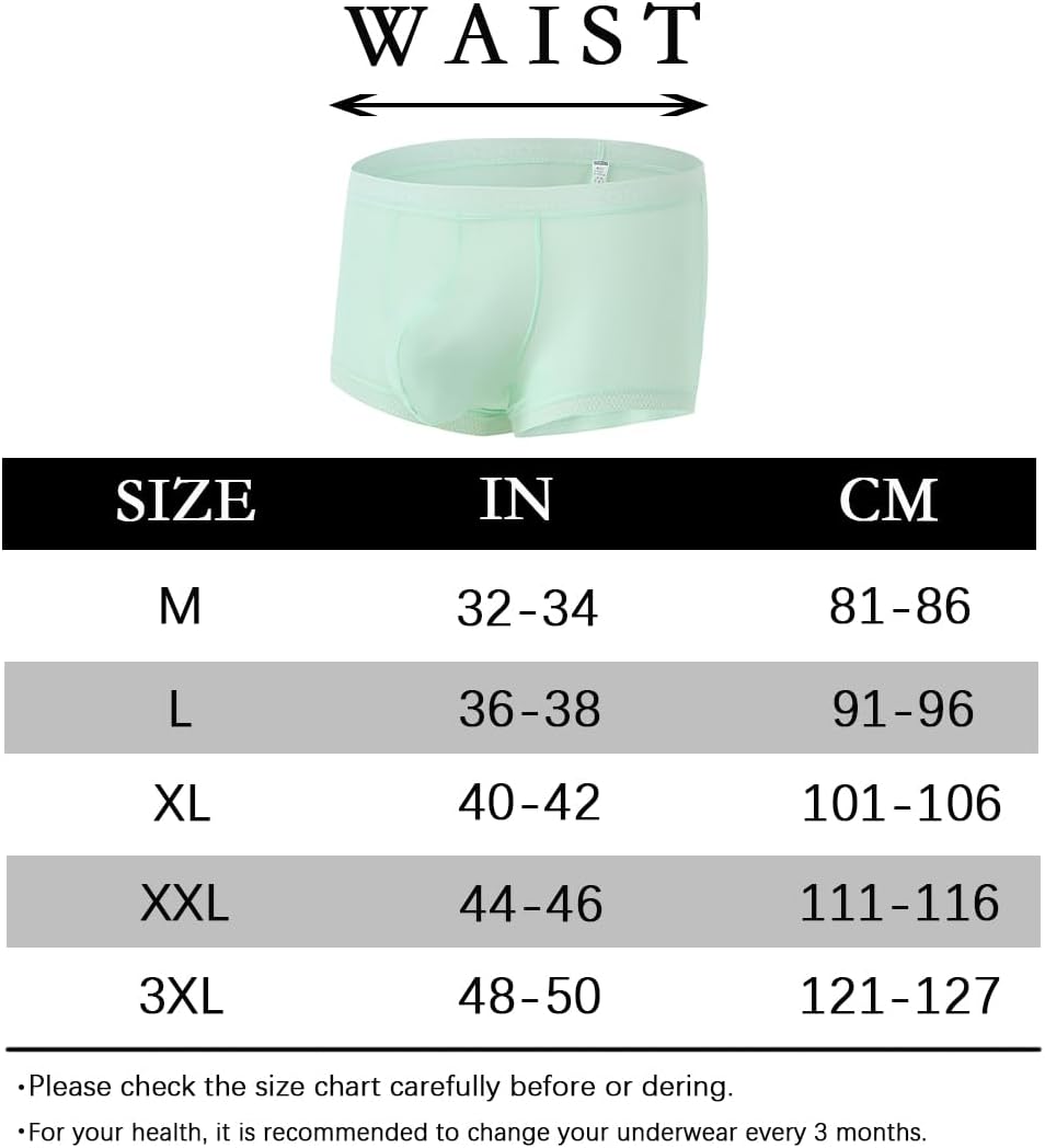 BIATWOWR Herren Shorts Unterwäsche Seide Transparent Boxer Shorts Männer Sexy Weiche Elastische Unte