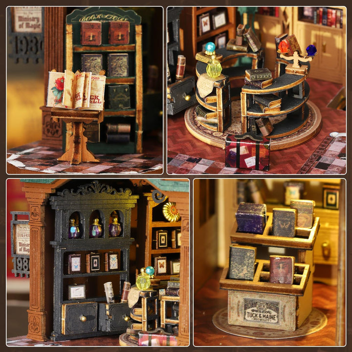 Mostop DIY Miniature Dollhouse Kit,Wooden Dollhouse Construction Kit,Miniature House Kit with LED Li