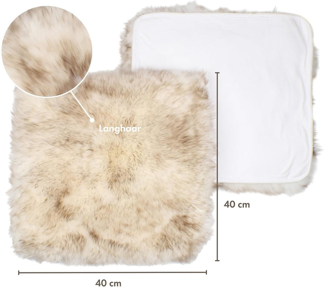 Nordic Sheep Lammfell Sitzauflage 40x40 cm, 4er Pack, Wolfsspitze 4er Pack - Wolfsspitze, 4er Pack -