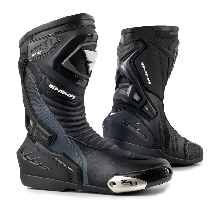 SHIMA RSX-6 Men, Motorradsteifel Herren | Verstärkte Leder Motorradschuhe mit Seitlichem Reissversch