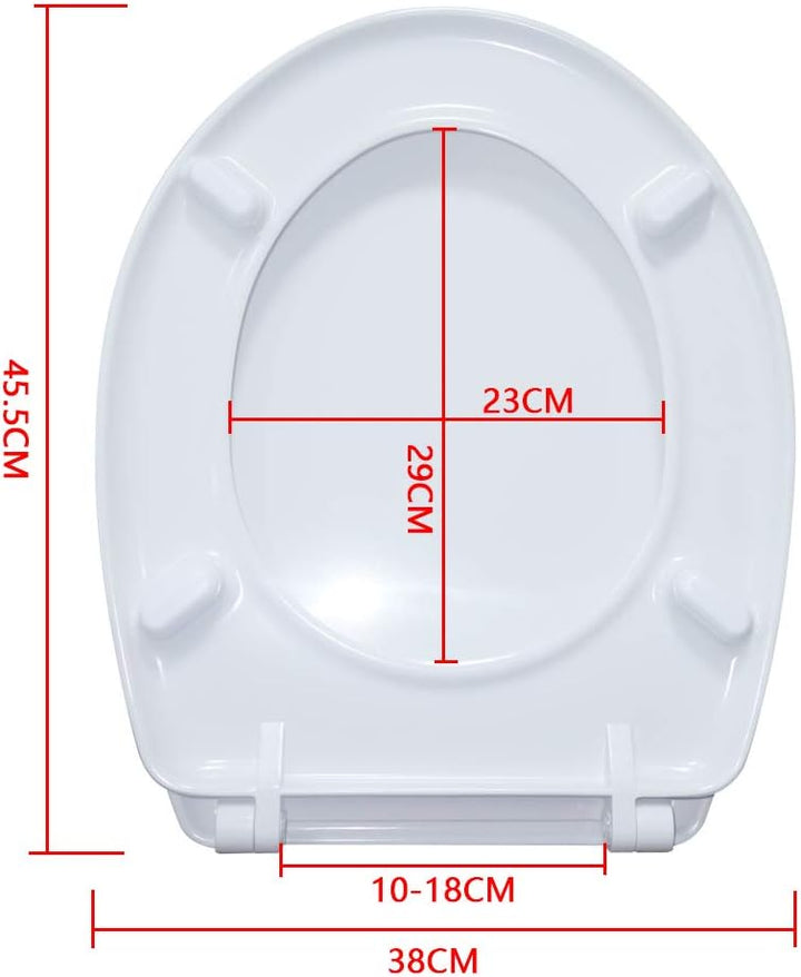 HENGMEI Toilettendeckel mit Absenkautomatik Toilettensitz WC-Sitz Klodeckel Klobrille aus Hartplasti