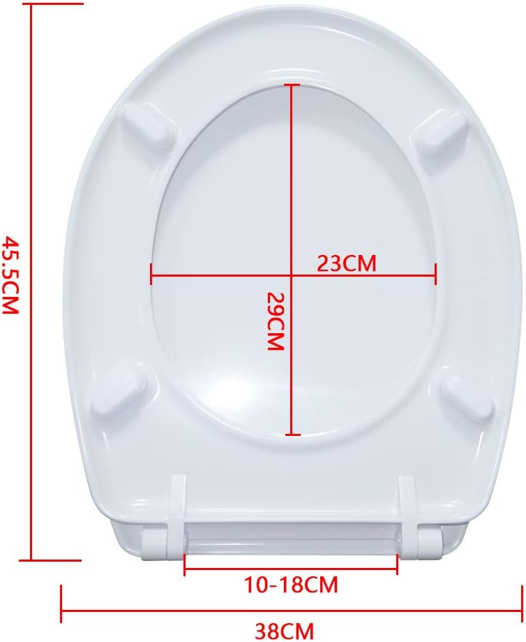 HENGMEI Toilettendeckel mit Absenkautomatik Toilettensitz WC-Sitz Klodeckel Klobrille aus Hartplasti
