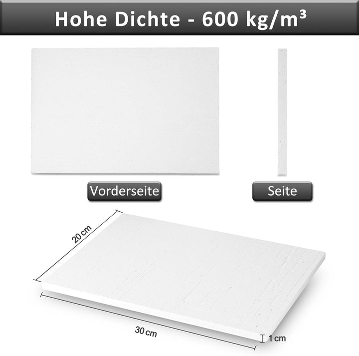 BXI Keramikfaser-Wärmedämmplatte, 30 x 20 cm, Dicke: 1 cm, 1 Stück, anorganisch, schwer entflammbar,