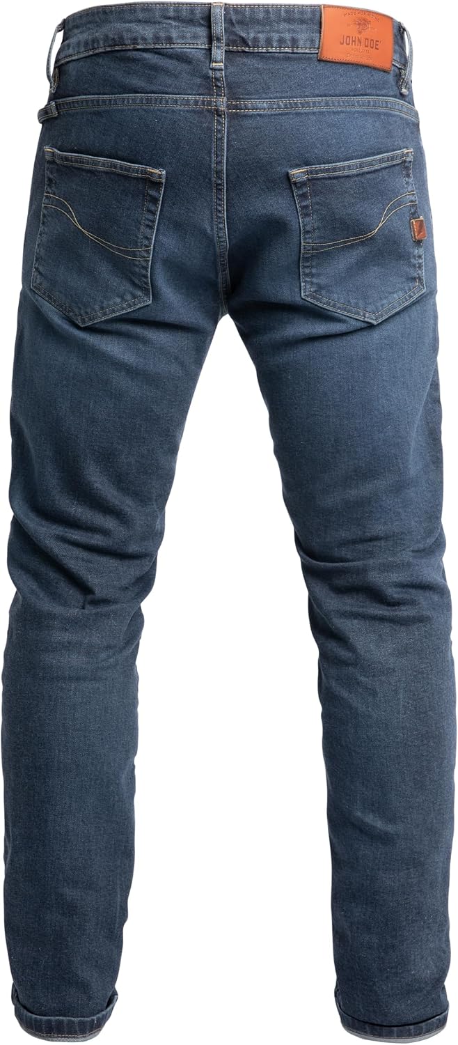 John Doe Taylor Monolayer XTM Motorrad Jeans Stretch Atmungsaktiv mit Protektoren 28W / 32L Indigo,