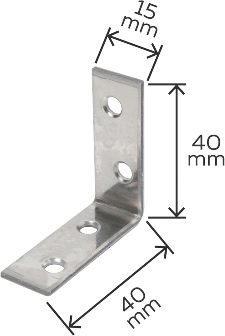 Alberts 851880 Stuhlwinkel | Edelstahl | 40 x 40 x 15 mm | 50er Set 40 x 40 x 15 mm / 50 Stk., 40 x