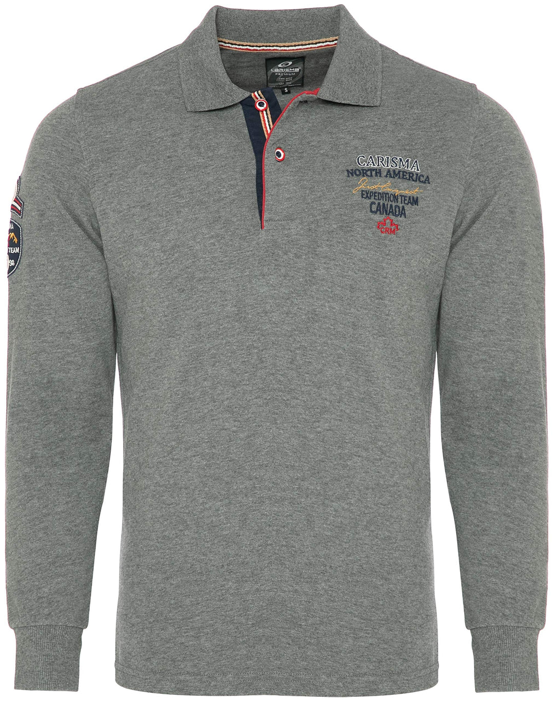 Carisma Langarm Poloshirt für Herren Baumwolle • Herren Langarmshirt mit Stickerei • Angenehmes Regu