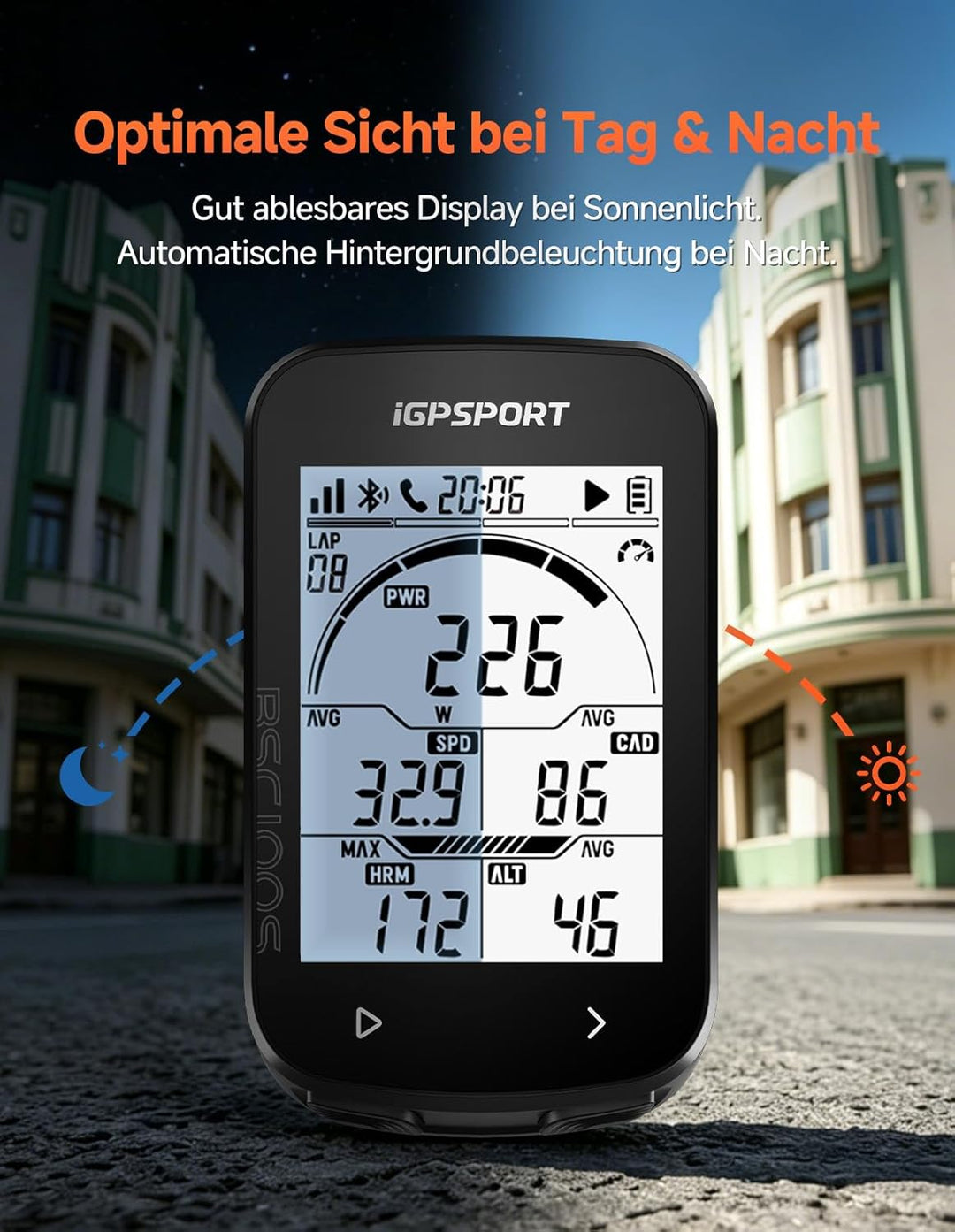 iGPSPORT BSC100S Fahrradcomputer Kabellos, 2.6'' Display Fahrradtacho Kabellos, IPX7 Wasserdicht 40H