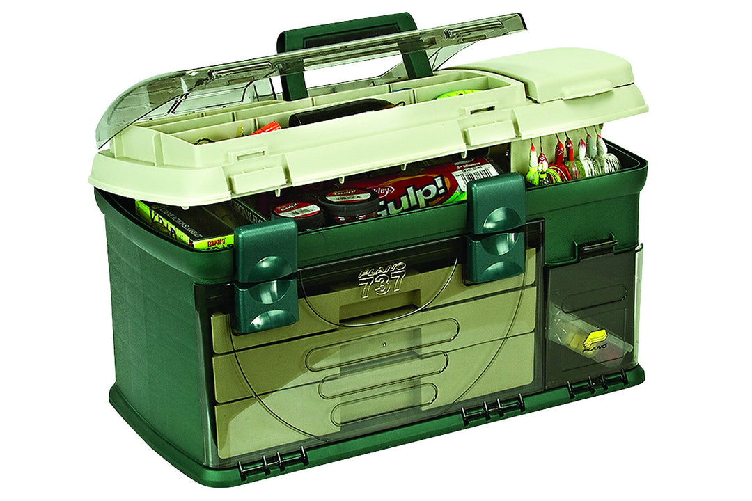 Plano 737-002 Tackle Box mit 3 Schubladen, Grün/Beige