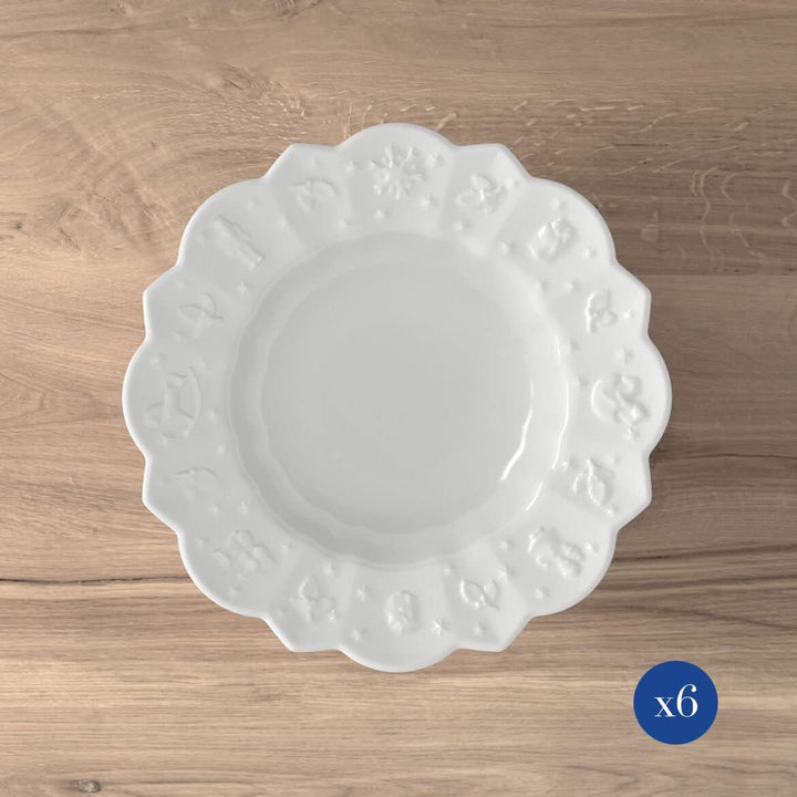 Villeroy & Boch Toy's Delight Royal Classic Suppenteller, Weiss, 6 Stück, 23,5 cm, Suppenteller