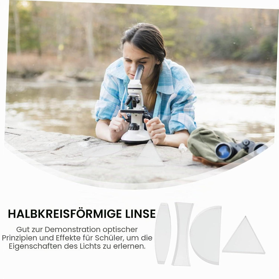 OUNONA 4Pcs Physikalisch-Optisches Experimentierset Konkave Linse, Optische Linse Optische Acryllins