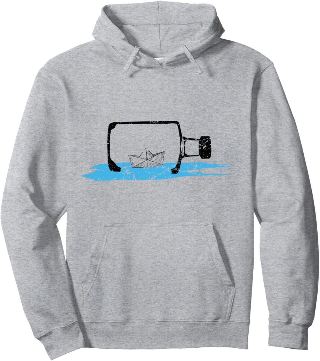 Papierschiff in Flasche Flaschenpost Meer Pullover Hoodie