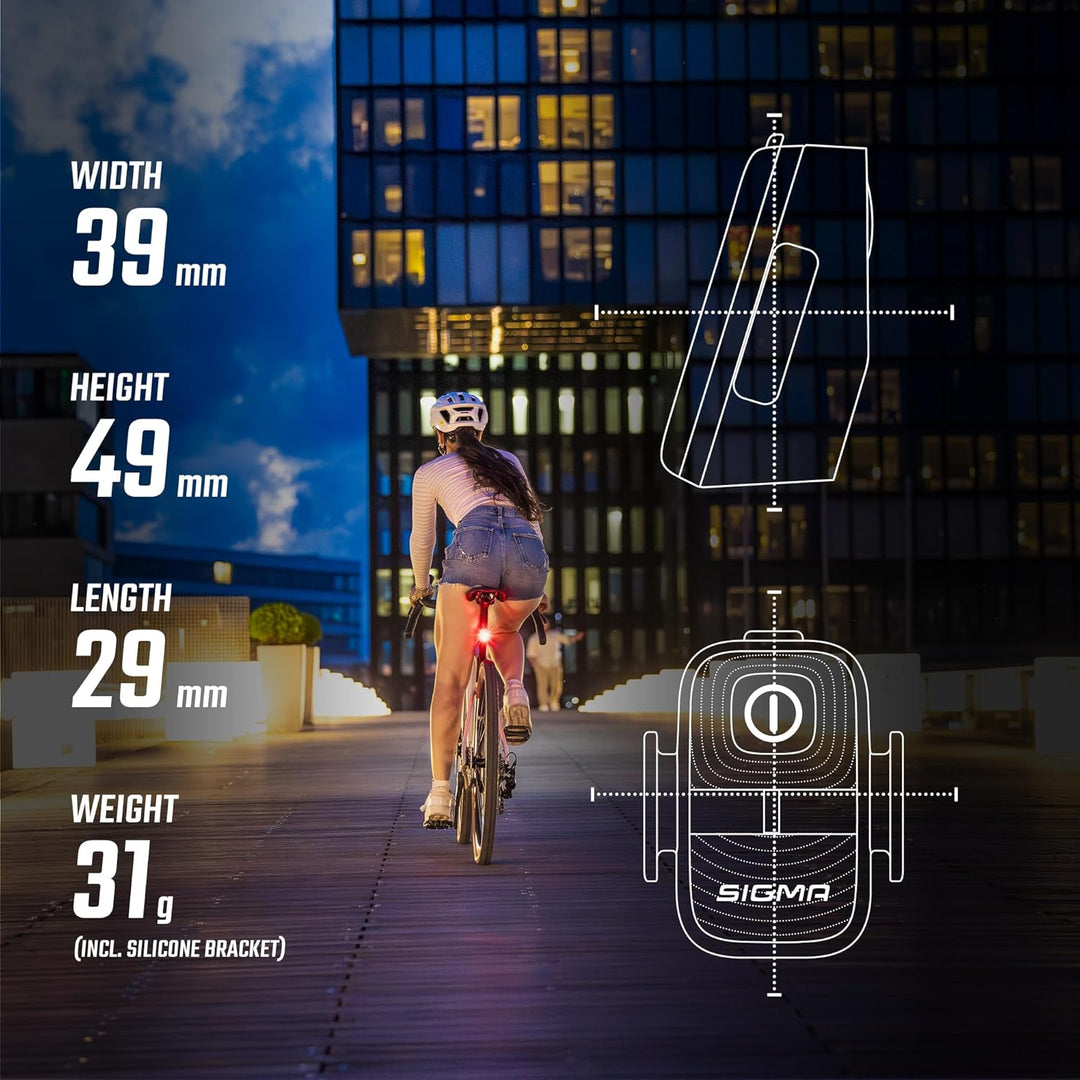 SIGMA LED Fahrradlicht Set Aura 50/ Hiro 10 | StVZO zugelassenes, akkubetriebenes Vorderlicht und Rü