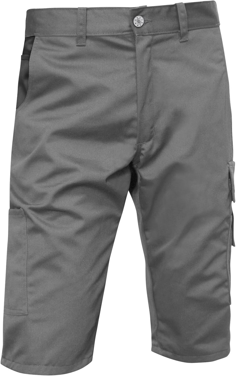 strongAnt Shorts Stretch Berlin Pro Herren Sommer Arbeitshose kurz Cargo Outdoor Grau-Shwarz-Weiss 4