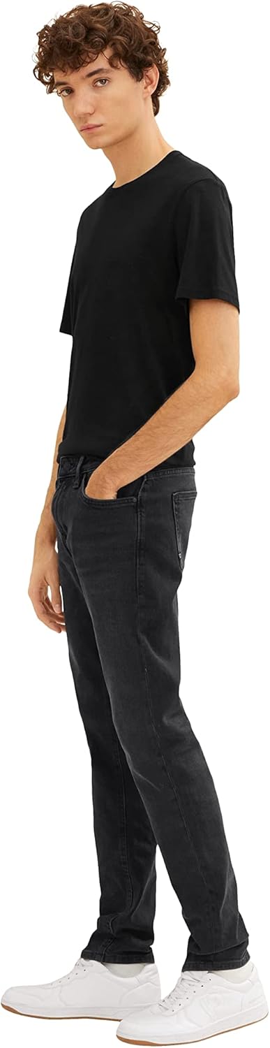 TOM TAILOR Denim Herren Pier Slim Fit Jeans 27W / 32L 10214 - Clean Dark Stone Grey Denim, 27W / 32L